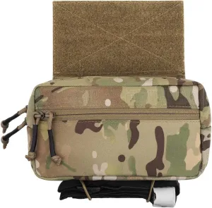 KRYDEX Tactical Waist Pack Sub Abdominal Carrying Kit Bag with Hook and Loop Panel for Tactical Vest Chest Rig (Camo)