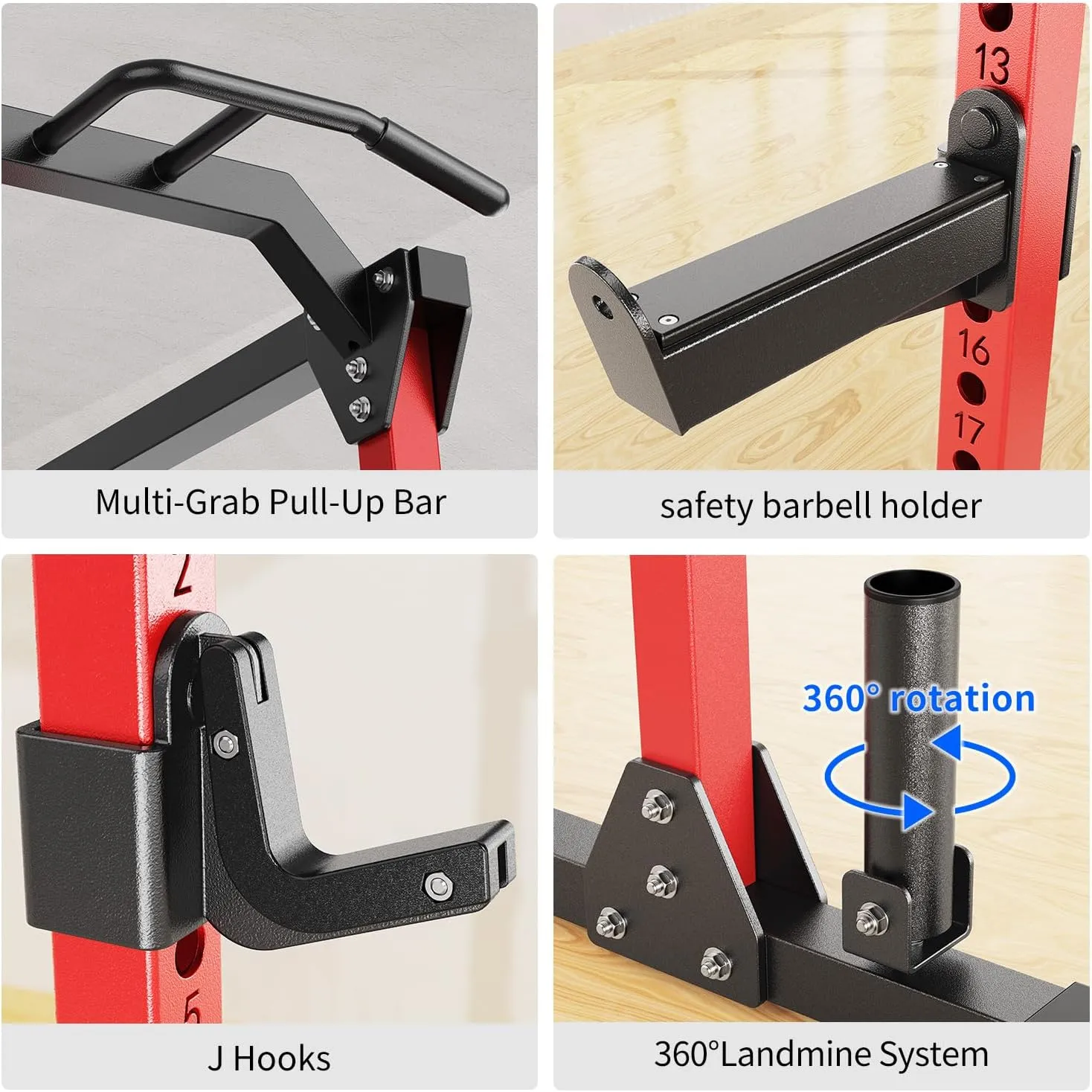 L02 Power Cages Multi-Purpose Squat Rack with Cable Crossover System, Matching Olympic Barbell Weight Set ，Weight Bench, for Garage and Home Gyms