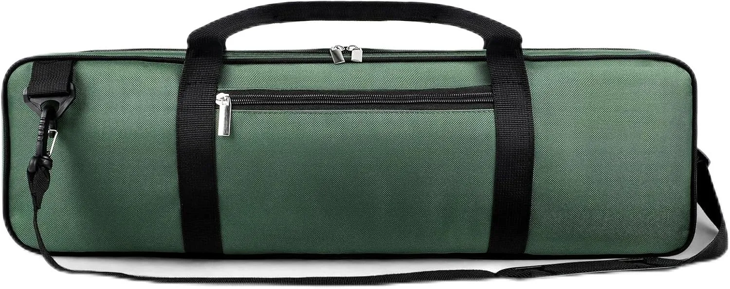 LEAP Chess Bag Only for Chess Sets Convenient Carrying Bag with Four Store Part for Roll-up Chess Board Chess Pieces Chess Clock, Carry Case of Chess Sets for Traveling or Camping Green