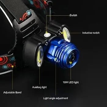 Led Head Lamp, Camping Hunting Lantern Head Torch, Long Shot Superlight, Adjustable Waterproof Headlamp Flashlight, Rechargeable Headlight Torch, Zoom Hunting Lamp Torch Light, Super Beam Head Light,