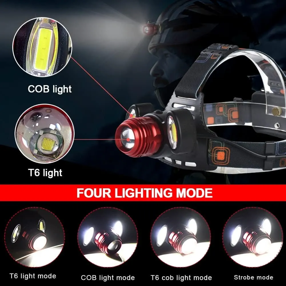 Led Head Lamp, Camping Hunting Lantern Head Torch, Long Shot Superlight, Adjustable Waterproof Headlamp Flashlight, Rechargeable Headlight Torch, Zoom Hunting Lamp Torch Light, Super Beam Head Light,