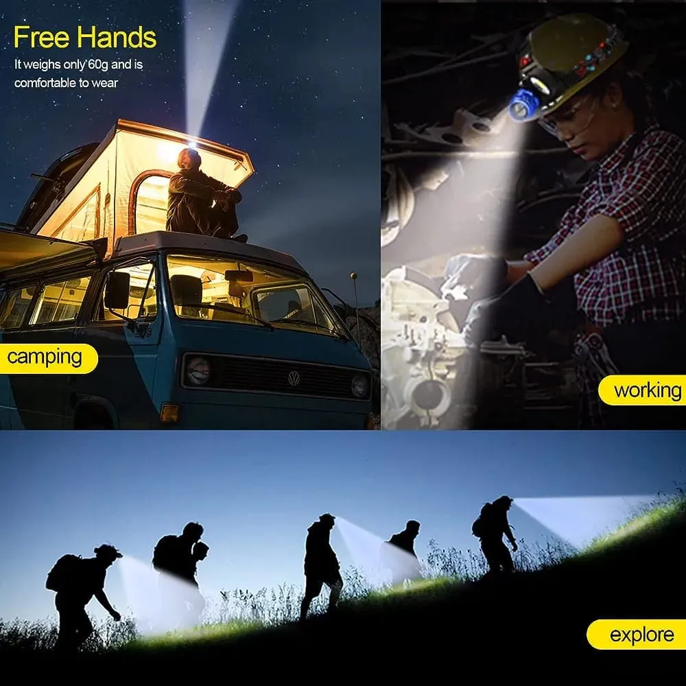 Led Head Lamp, Camping Hunting Lantern Head Torch, Long Shot Superlight, Adjustable Waterproof Headlamp Flashlight, Rechargeable Headlight Torch, Zoom Hunting Lamp Torch Light, Super Beam Head Light,
