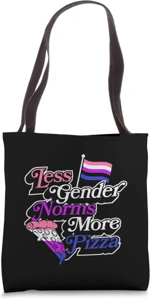 Less Gender Norms More Pizza Genderfluid Pride Aesthetic Tote Bag