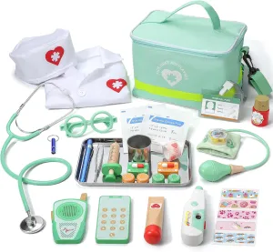 Liberry Doctor Kit for Toddlers Aged 3 4 5, Kids Dr Play Set with Real Stethoscope & Medical Bag, Pretend Play Toys for Boys Girls Birthday