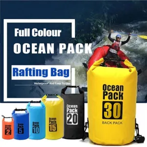 Light Blue Waterproof Bag Dry Sack Fishing Camping Canoeing Outdoor 2/5/10/15/20/30 L