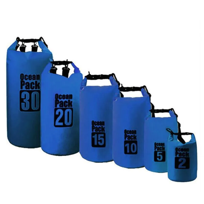 Light Blue Waterproof Bag Dry Sack Fishing Camping Canoeing Outdoor 2/5/10/15/20/30 L