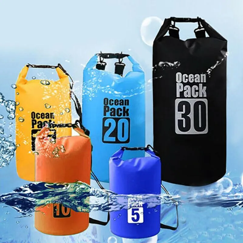 Light Blue Waterproof Bag Dry Sack Fishing Camping Canoeing Outdoor 2/5/10/15/20/30 L