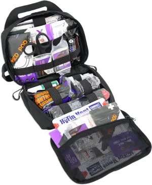 Lightning X Rip-Away Officer's Patrol Tactical Gunshot & Trauma IFAK Kit w/Headrest Mount - Black