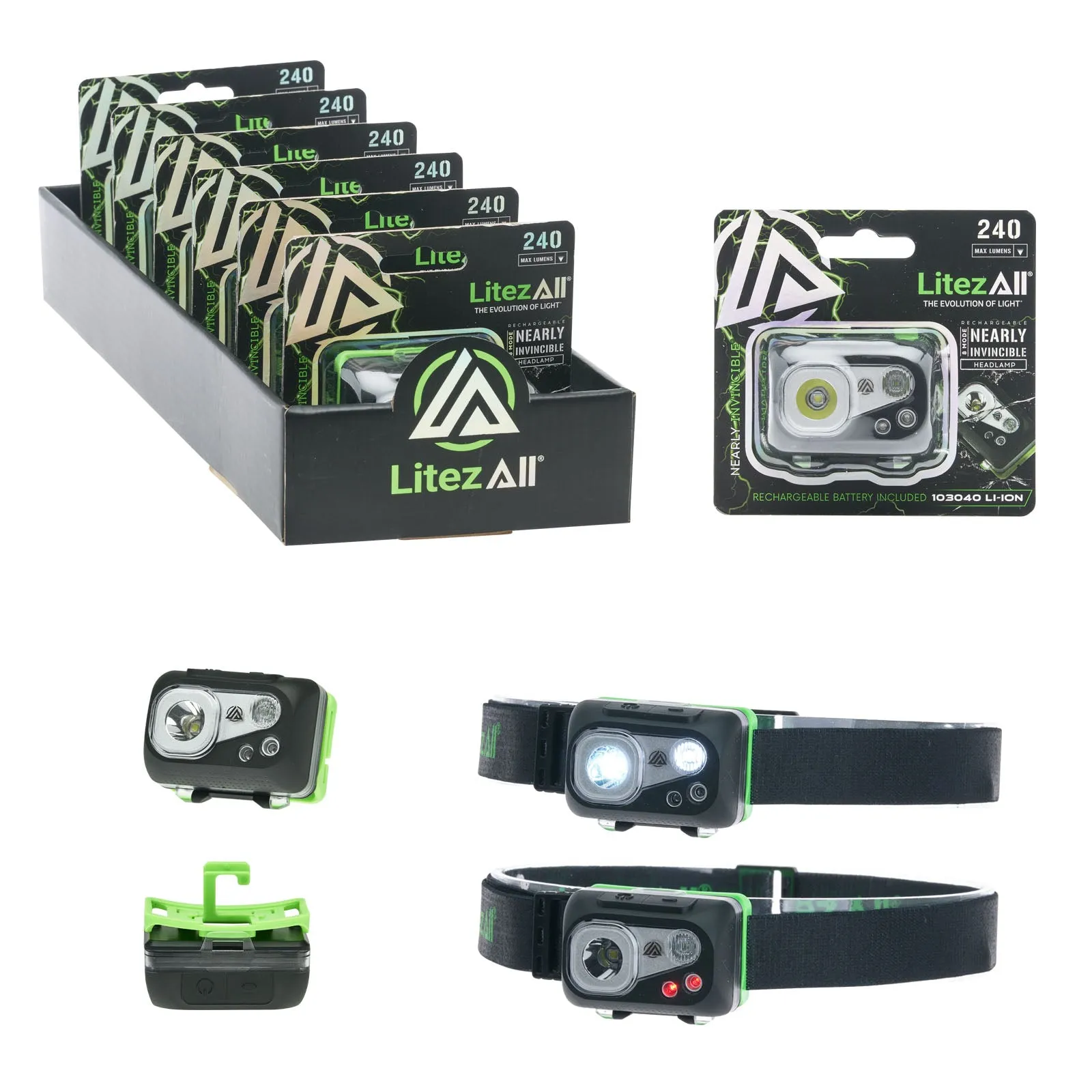 LitezAll Nearly Invincible™ Rechargeable Head Lamp