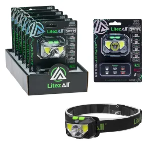 LitezAll SWYPE Rechargeable Motion Activated LED Headlamp Multifunction