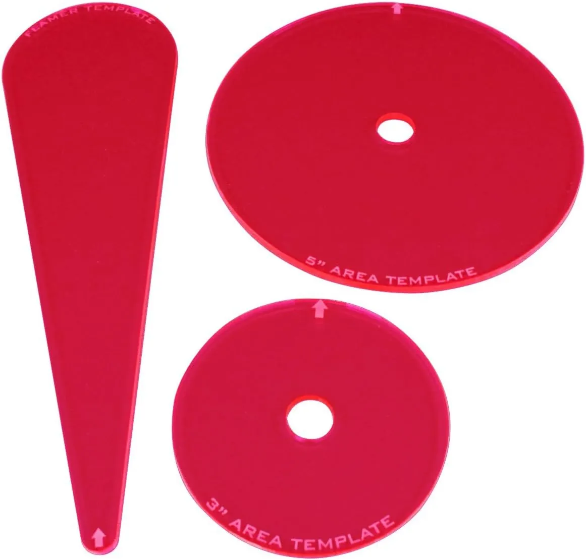 LITKO Template Set | Compatible with Warhammer 40,000, Shadow War: Armageddon | 3-Piece Acrylic Blast & Flamer Template Kit (Fluorescent Pink)