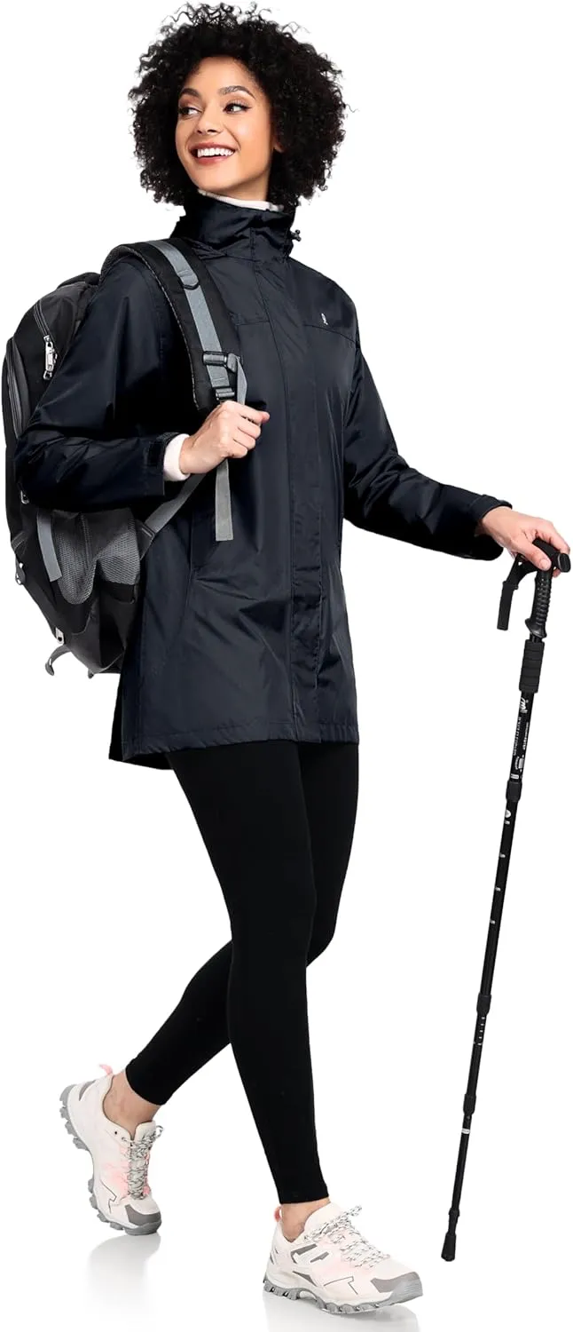 Little Donkey Andy Women’s Waterproof Rain Jacket Lightweight Outdoor Windbreaker Rain Coat Shell for Hiking, Travel