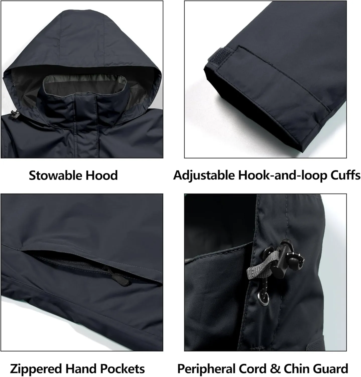 Little Donkey Andy Women’s Waterproof Rain Jacket Lightweight Outdoor Windbreaker Rain Coat Shell for Hiking, Travel
