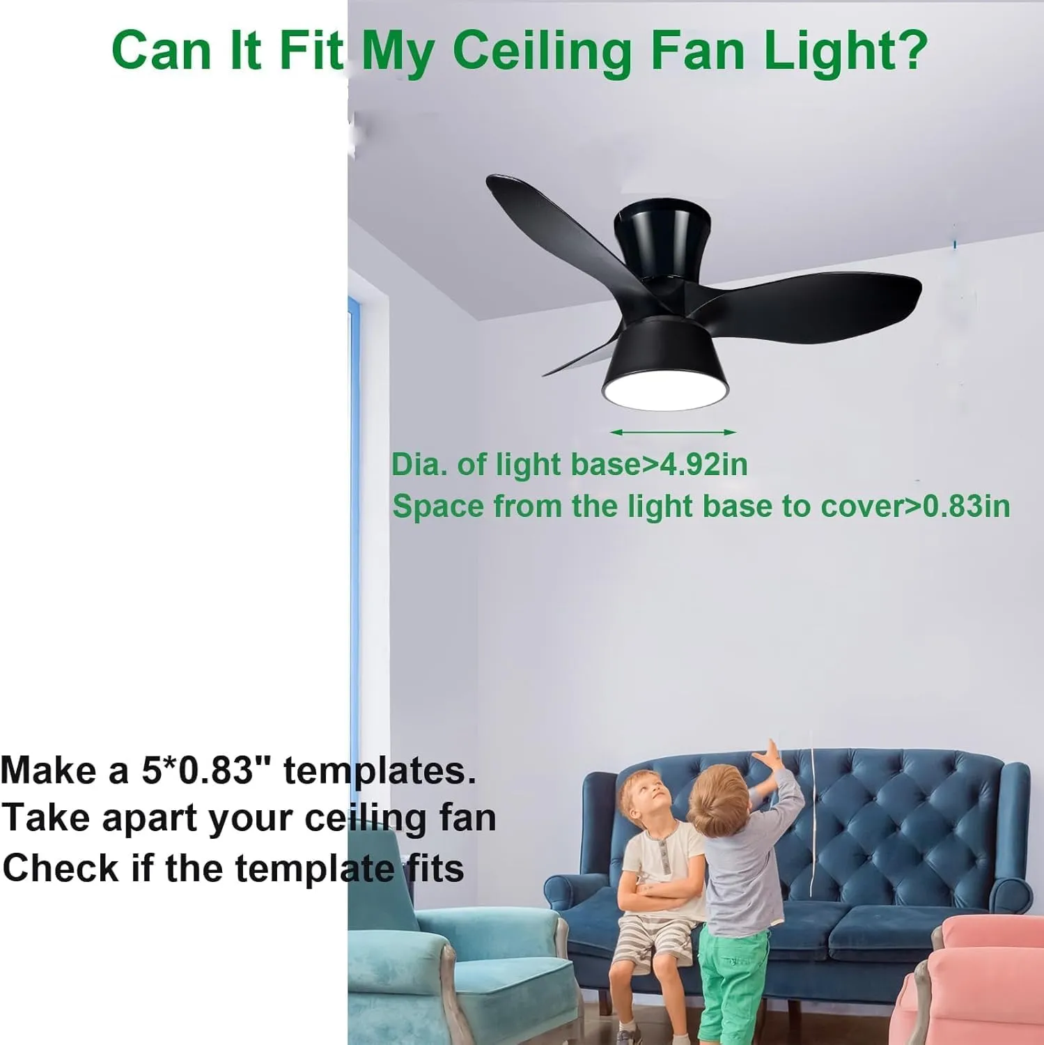 LPHUMEX 2PCS 5in Ceiling Fan LED Light Replacement 18W, 3 Color Tones Dimmable Light Kit for Hunter/Harbor Breeze/Hampton Bay