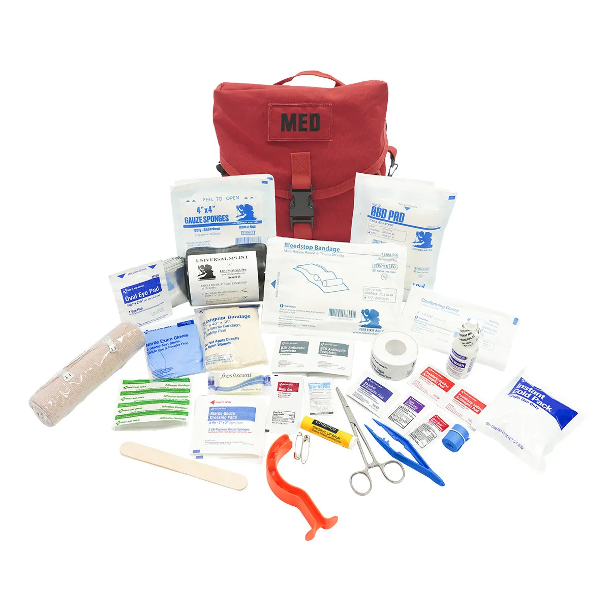 M-3 Medic First Aid Tri-Fold Bag - Red