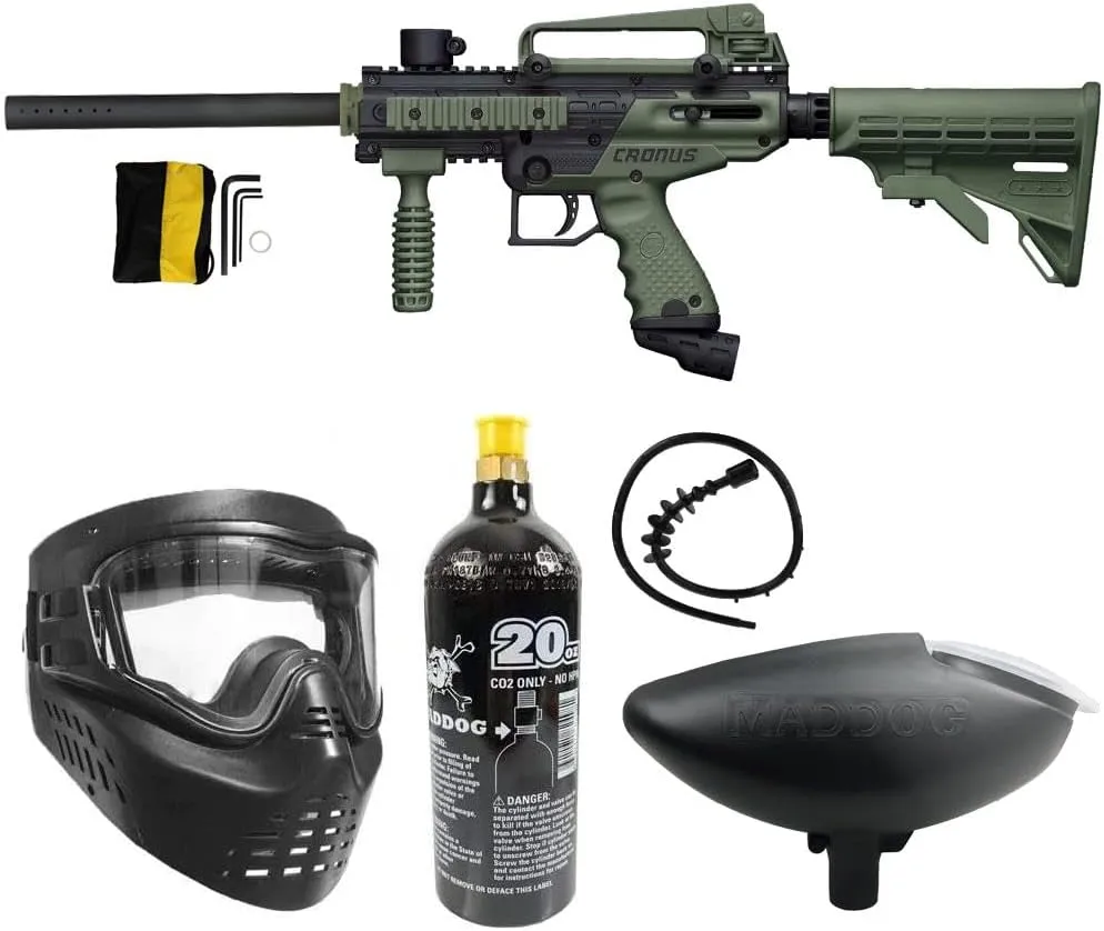 Maddog Tippmann Cronus Bronze CO2 Paintball Marker Starter Package - Tactical Olive