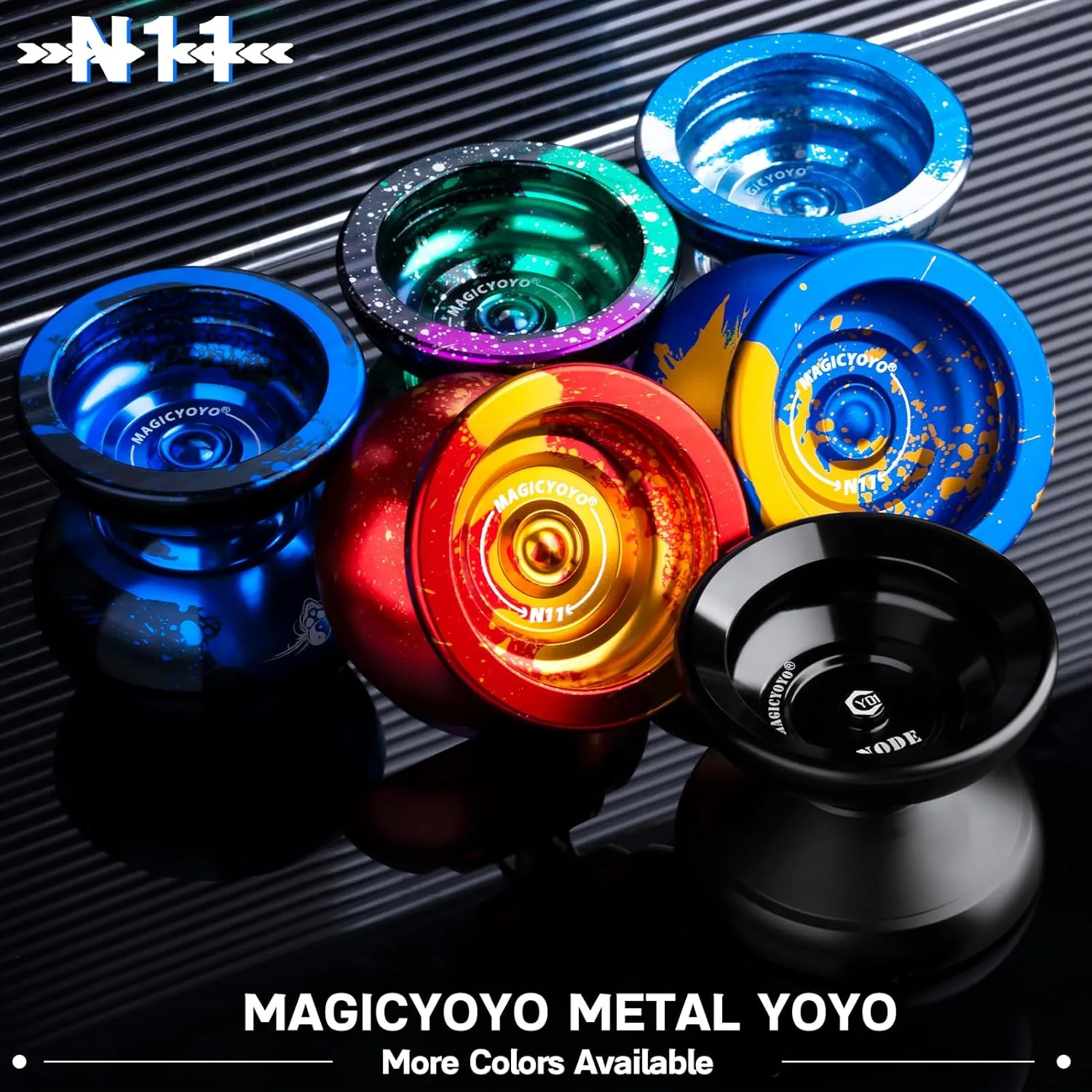MAGICYOYO N11 Yo Yo Professional Unresponsive Yoyo for Kids, Pro Metal Yoyo for Adults Advanced, Dual Purpose Yo yo Replacement Responsive Bearing for Beginner 12 Yo-yo Strings Case Bag Bearing Kit