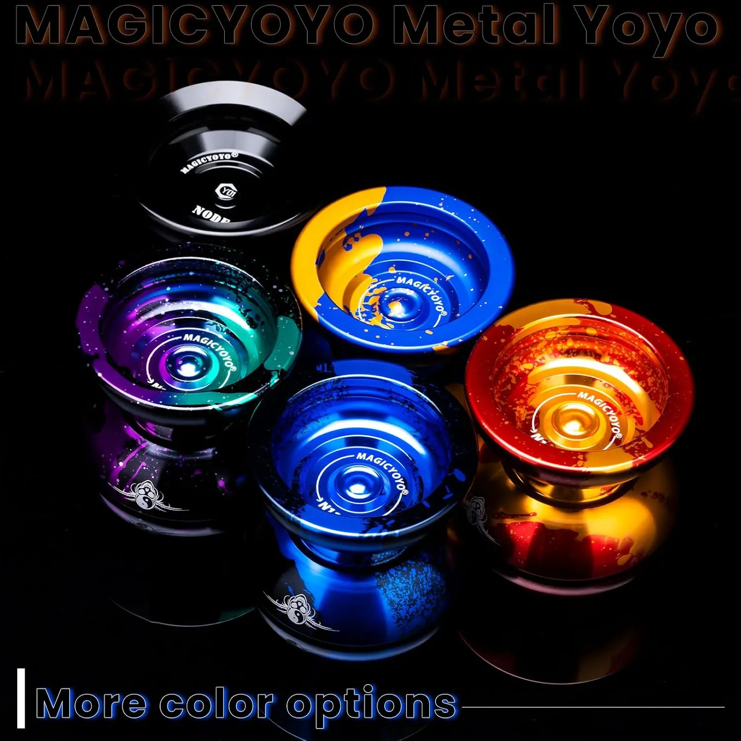 MAGICYOYO N11 Yo Yo Professional Unresponsive Yoyo for Kids, Pro Metal Yoyo for Adults Advanced, Dual Purpose Yo yo Replacement Responsive Bearing for Beginner 12 Yo-yo Strings Case Bag Bearing Kit
