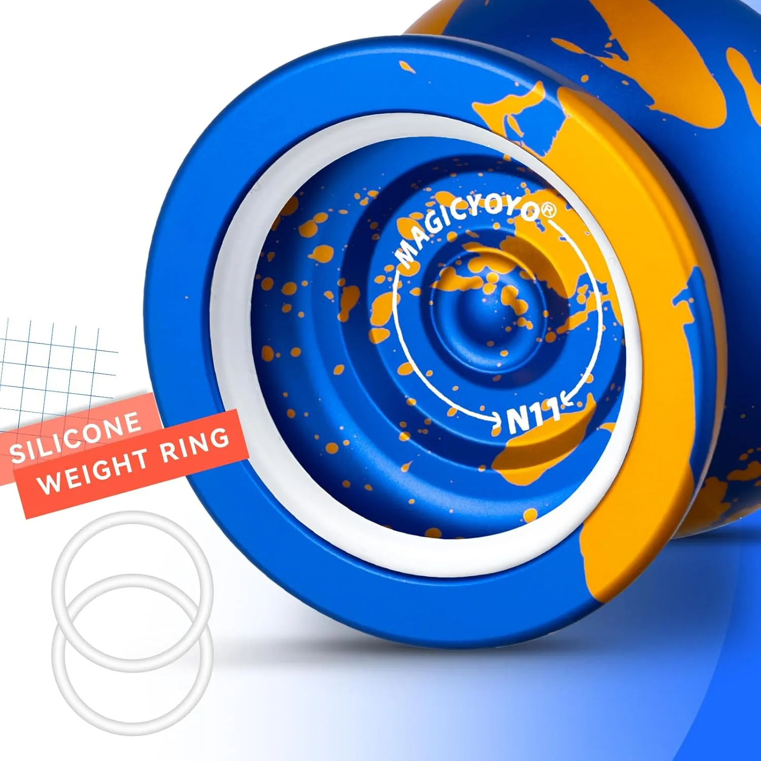 MAGICYOYO N11 Yo Yo Professional Unresponsive Yoyo for Kids, Pro Metal Yoyo for Adults Advanced, Dual Purpose Yo yo Replacement Responsive Bearing for Beginner 12 Yo-yo Strings Case Bag Bearing Kit