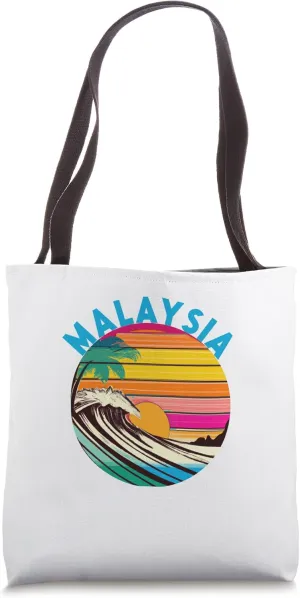 Malaysia Retro 1980s Style Southeast Asia Beach Tote Bag