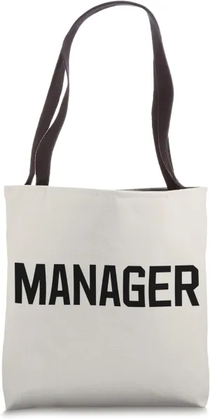 MANAGER Black Text Design Ideal for Leadership Roles Tote Bag