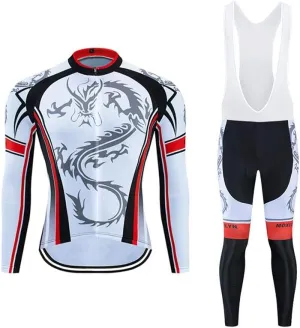 Men Cycling Jersey Set Long Sleeve Pro Cycling Clothes Riding Quick Dry Jacket   Cycling Bib with 9D Pad - Bike Clothing Kit