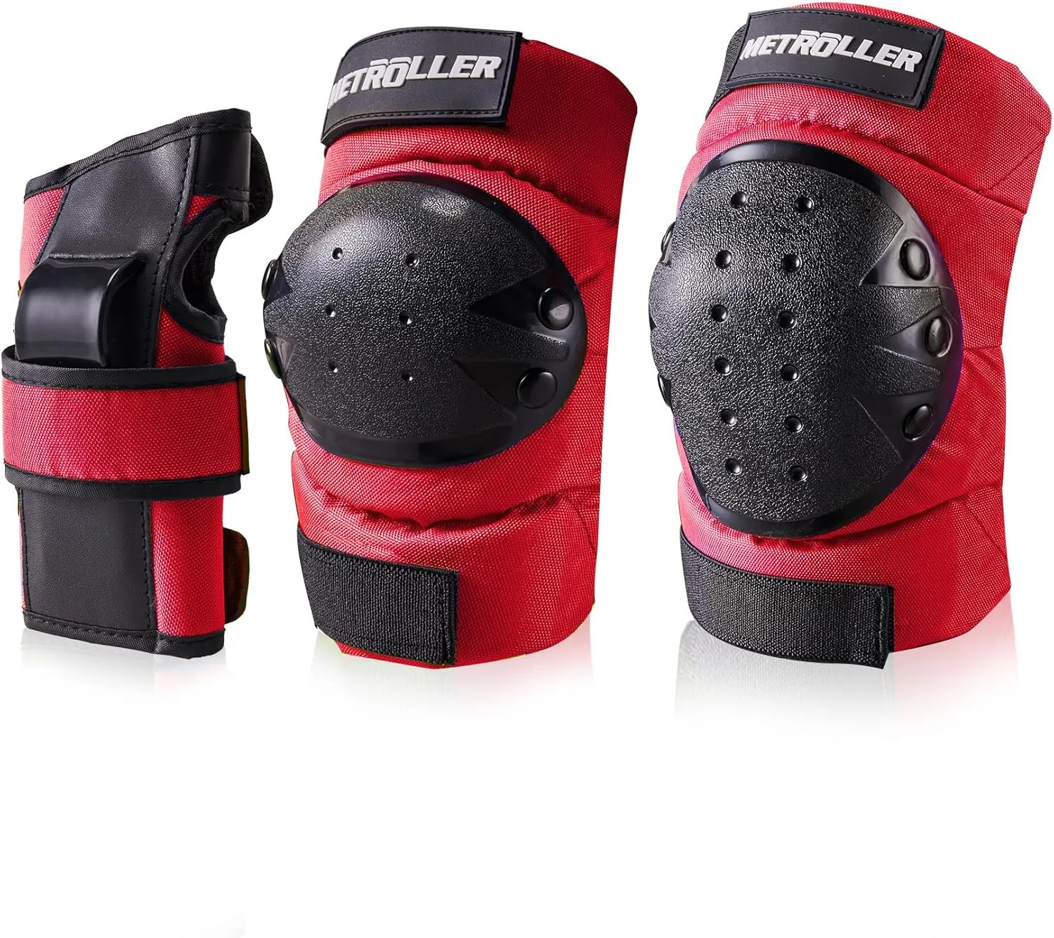 METROLLER Adult & Kids Protective Gear Set for Men, Women Youth Knee Pads, Elbow Pads & Wrist Guards 3 in 1 for Skateboarding Multi-Sports Protective Gear
