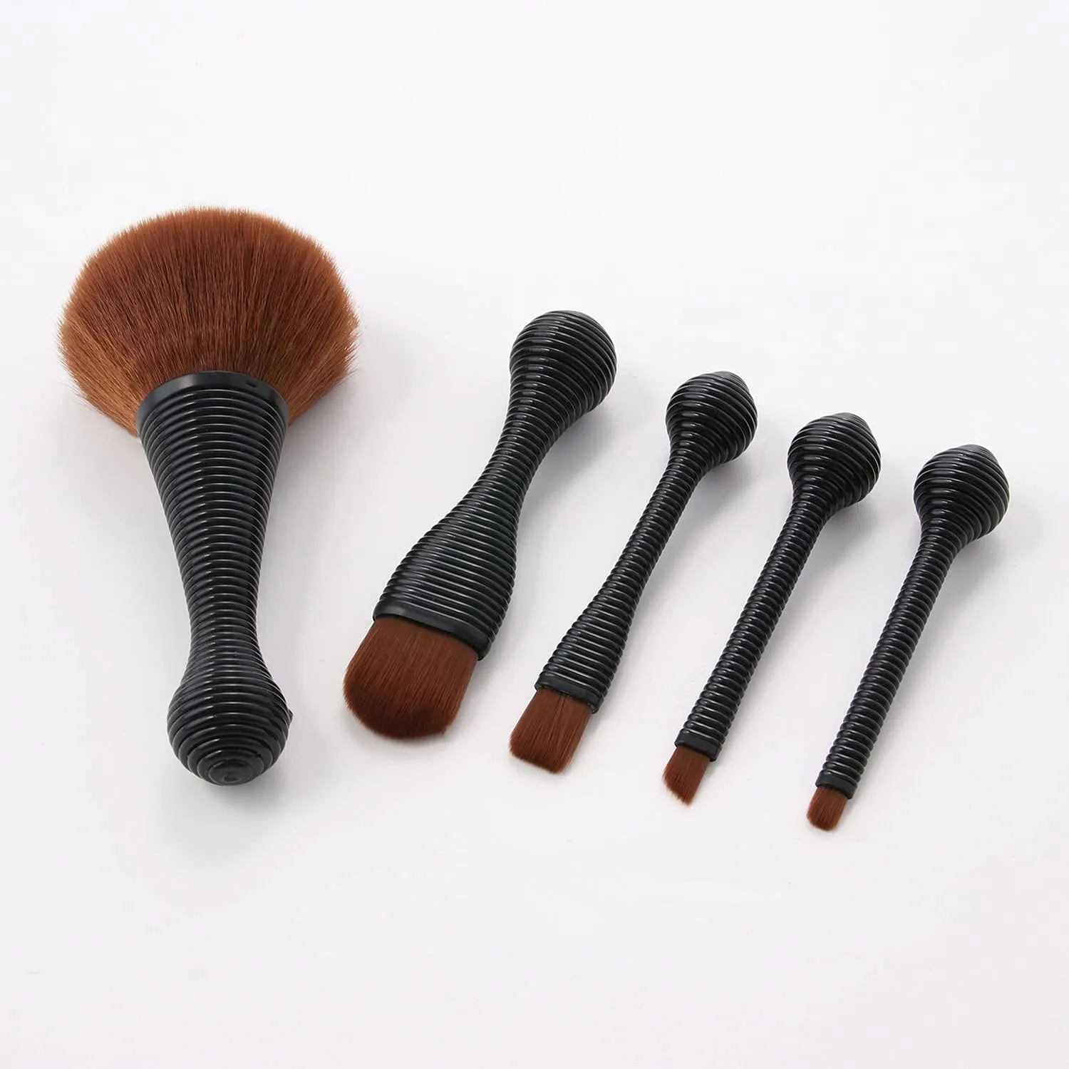 Mini Makeup Brushes 5pcs Lolipop Makeup Brush Set, Premium Synthetic Kabuki Make Up Brush Kit Foundation Powder Eyeshadow Portable Professional Cosmetic Tools 45-4