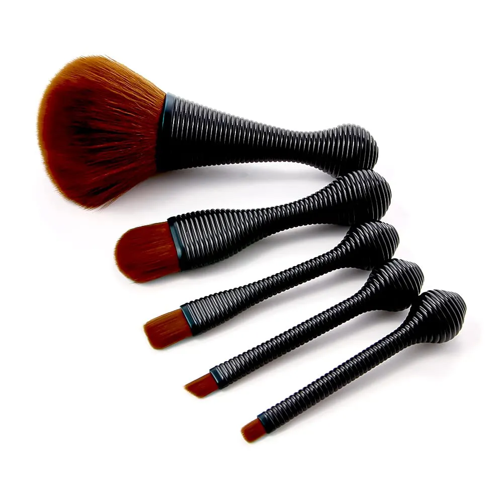 Mini Makeup Brushes 5pcs Lolipop Makeup Brush Set, Premium Synthetic Kabuki Make Up Brush Kit Foundation Powder Eyeshadow Portable Professional Cosmetic Tools 45-4