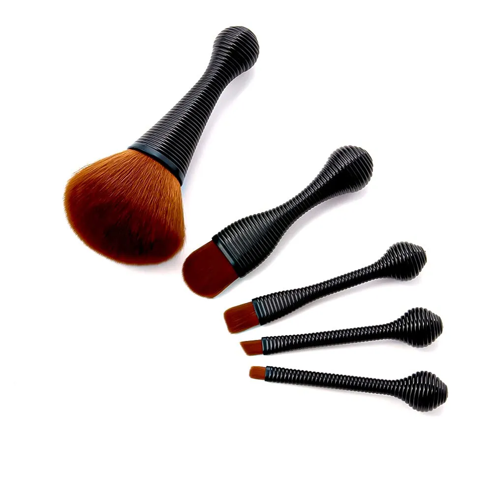 Mini Makeup Brushes 5pcs Lolipop Makeup Brush Set, Premium Synthetic Kabuki Make Up Brush Kit Foundation Powder Eyeshadow Portable Professional Cosmetic Tools 45-4