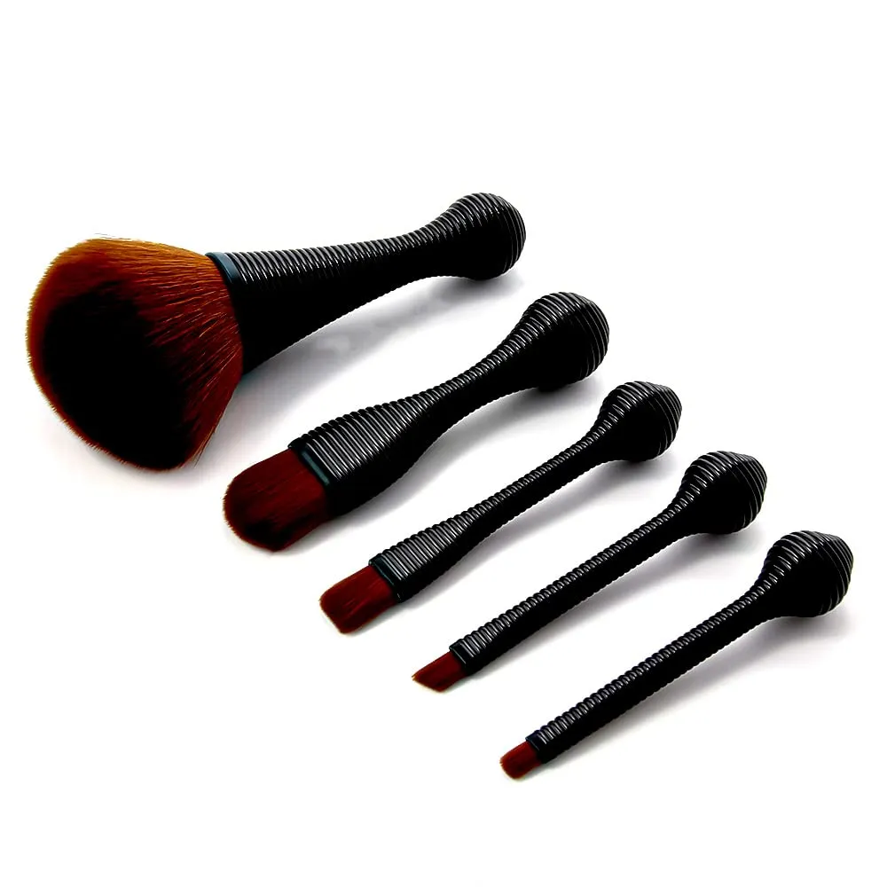 Mini Makeup Brushes 5pcs Lolipop Makeup Brush Set, Premium Synthetic Kabuki Make Up Brush Kit Foundation Powder Eyeshadow Portable Professional Cosmetic Tools 45-4