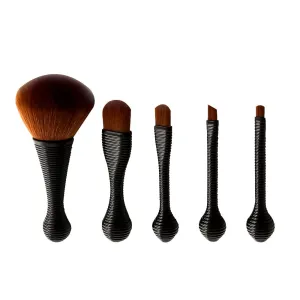 Mini Makeup Brushes 5pcs Lolipop Makeup Brush Set, Premium Synthetic Kabuki Make Up Brush Kit Foundation Powder Eyeshadow Portable Professional Cosmetic Tools 45-4