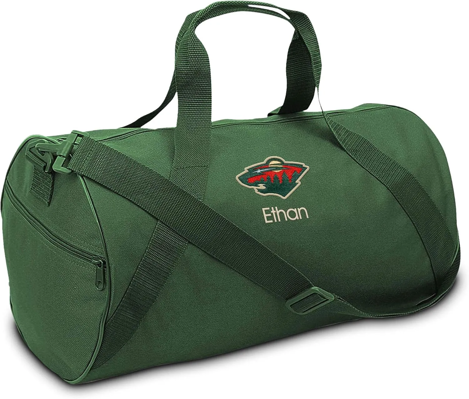 Minnesota Wild Personalized Youth Duffel Bag (Forest Green)