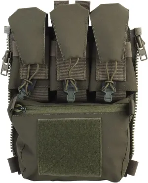 MOLLE Back Panel Banger Zipper on Pouch Triple Mag Holder Tactical Expansion Bag for Hunting Airsoft Vest