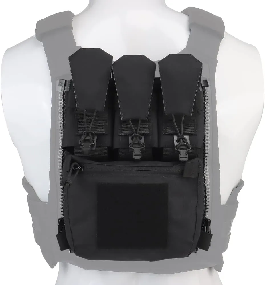 MOLLE Back Panel Banger Zipper on Pouch Triple Mag Holder Tactical Expansion Bag for Hunting Airsoft Vest