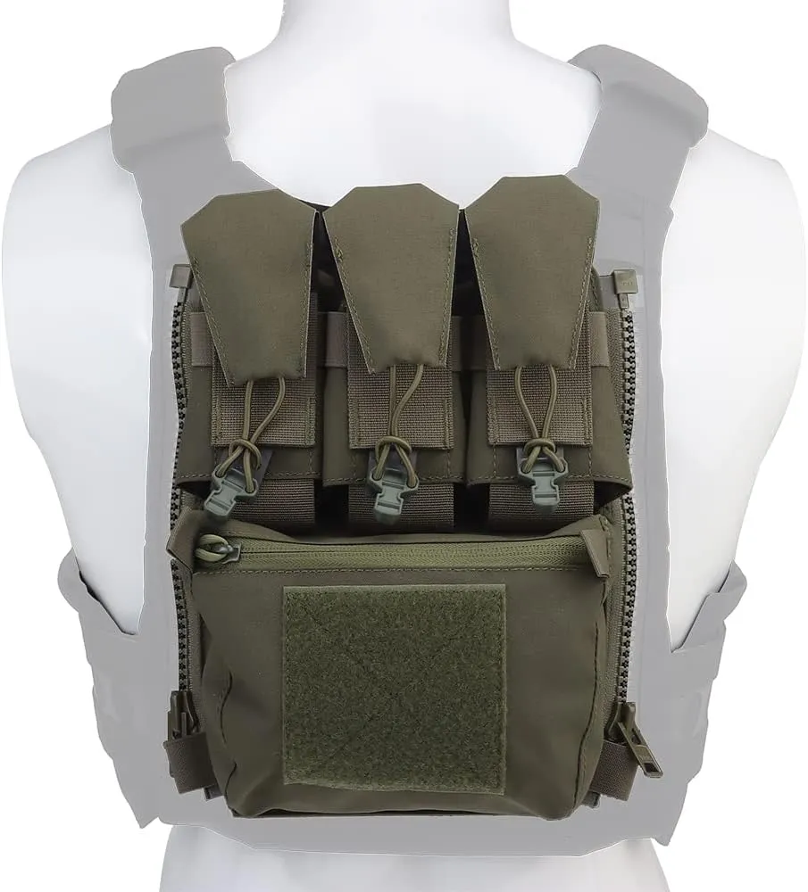 MOLLE Back Panel Banger Zipper on Pouch Triple Mag Holder Tactical Expansion Bag for Hunting Airsoft Vest