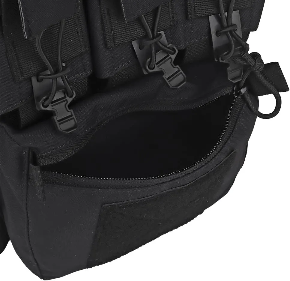 MOLLE Back Panel Banger Zipper on Pouch Triple Mag Holder Tactical Expansion Bag for Hunting Airsoft Vest