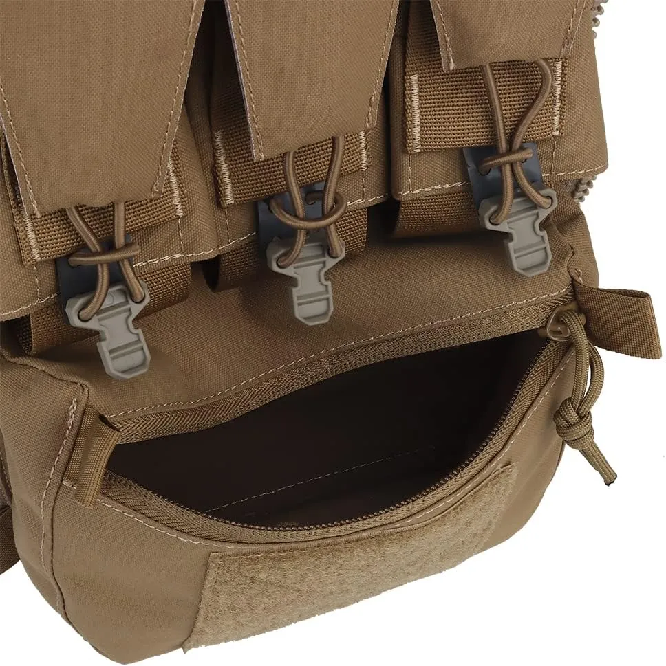 MOLLE Back Panel Banger Zipper on Pouch Triple Mag Holder Tactical Expansion Bag for Hunting Airsoft Vest