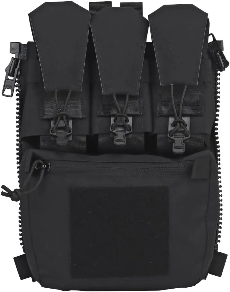 MOLLE Back Panel Banger Zipper on Pouch Triple Mag Holder Tactical Expansion Bag for Hunting Airsoft Vest