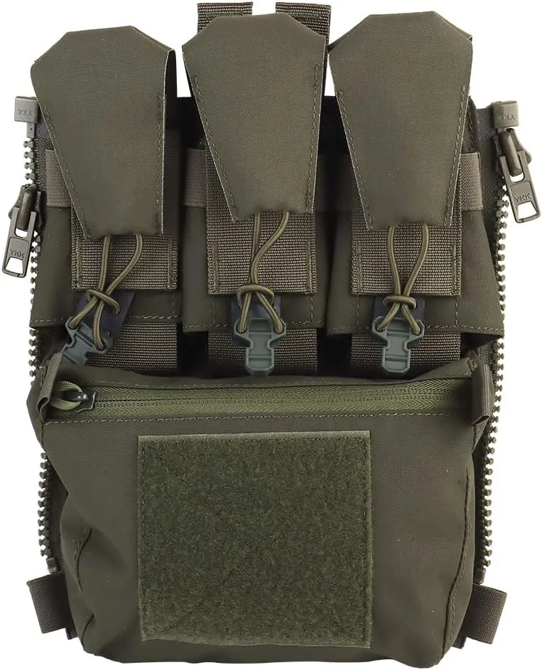 MOLLE Back Panel Banger Zipper on Pouch Triple Mag Holder Tactical Expansion Bag for Hunting Airsoft Vest