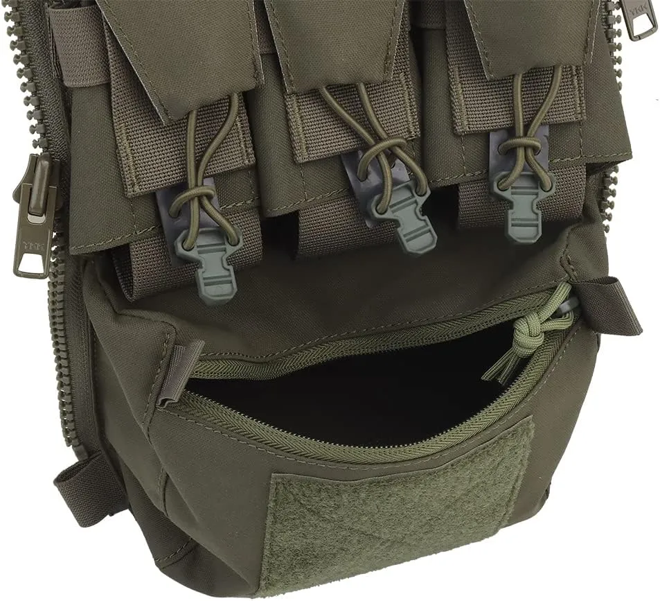 MOLLE Back Panel Banger Zipper on Pouch Triple Mag Holder Tactical Expansion Bag for Hunting Airsoft Vest