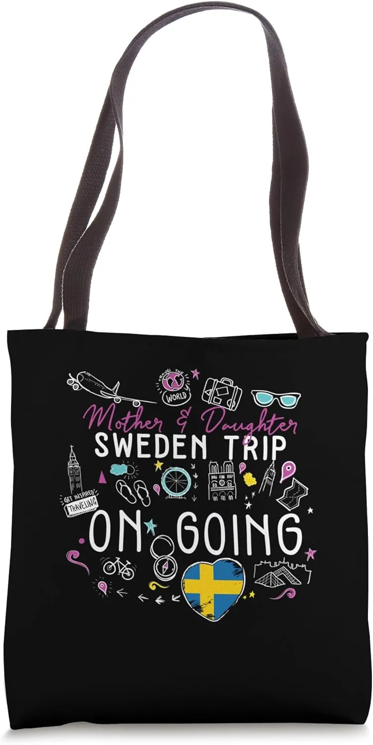 Mother And Daughter Trip In Progress Sweden Travel Matching Tote Bag