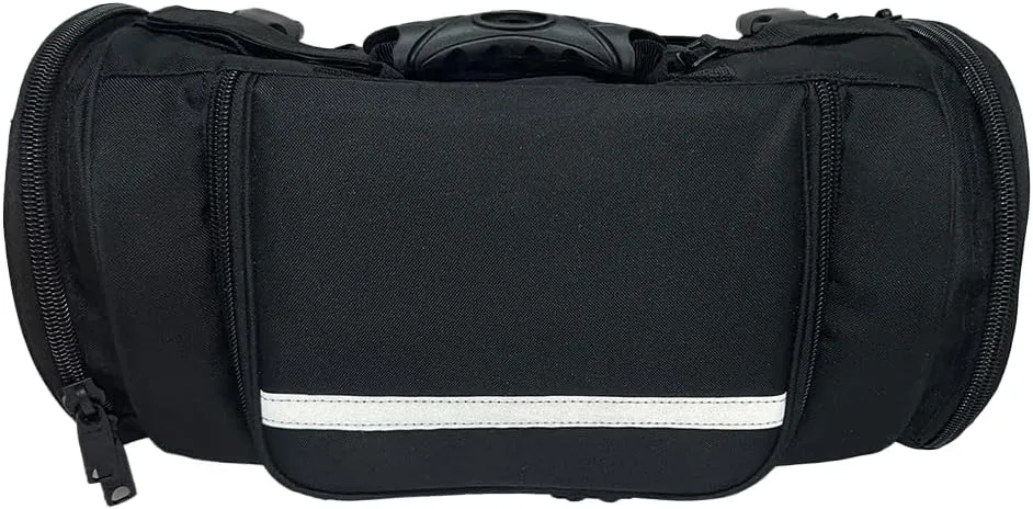 Motorcycle Back Roll Bag Touring Traveler Tour Trunk Bag, Black