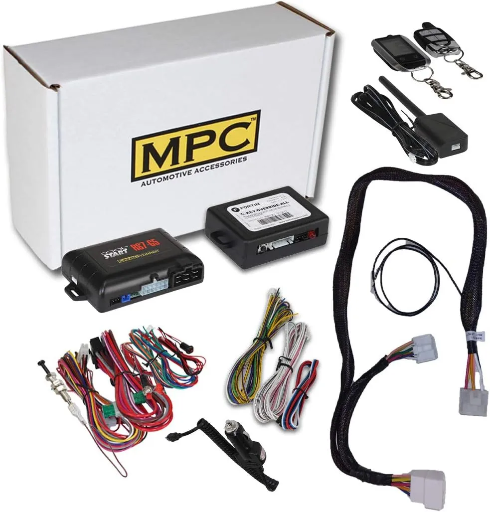 MPC 5-Button 2-Way Remote Starter Compatible with 2009-2010 Toyota Matrix |DOT-Key 1| |Gas| Plugin T-Harness - (2) 5-Button 2-Way Long Range Remotes - Up to 3,000 ft - Firmware Preloaded