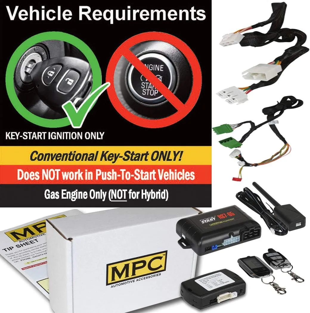 MPC Complete 2-Way LCD Remote Start Compatible with Honda Accord 2008-2012 - Plug & Play - w/T-Harness