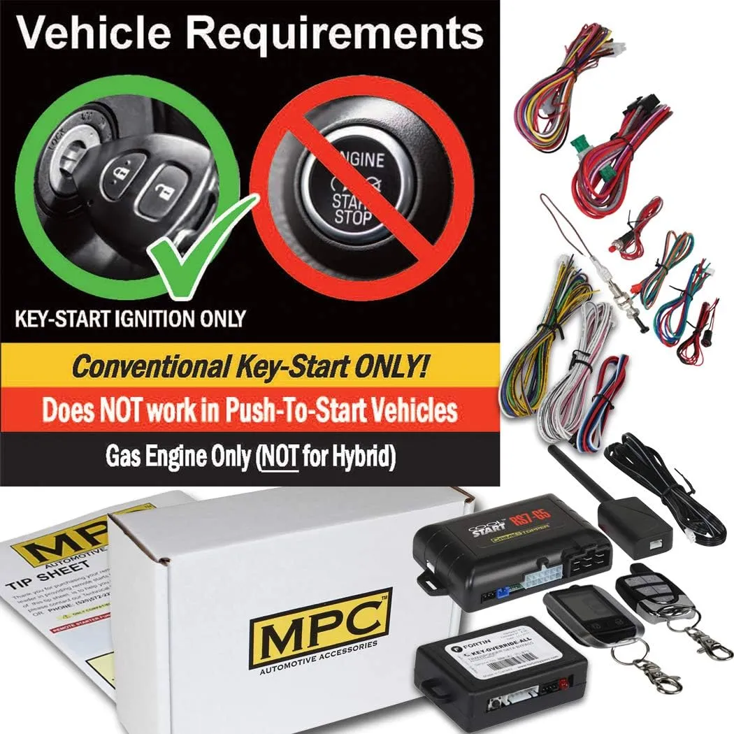 MPC Complete 2 Way LCD Remote Start Kit Compatible with Ford Contour 1998-2000