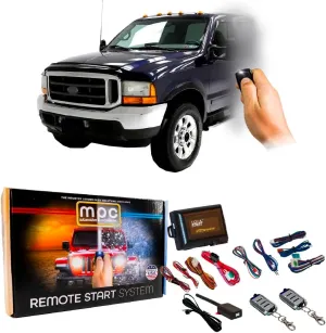 MPC Complete 4-Button Remote Start Keyless Entry Kit Compatible with Ford F-250 2000-2001 - Firmware Preloaded