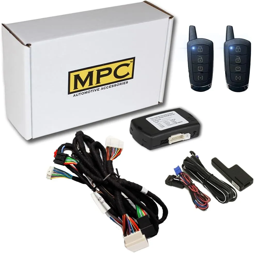 MPC Complete Plug-n-Play (2) 4-Button 2-Way Extended Range Remote Start Kit Compatible with Toyota Camry 2012-2017 Hybrid - Push-to-Start - T-Harness - Firmware Preloaded