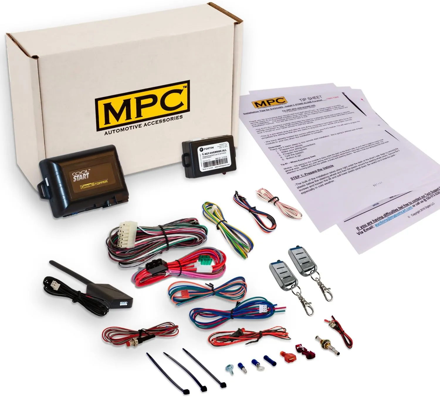 MPC Complete Remote Start with Keyless Entry Kit Compatible with Ford Freestyle 2005-2007 - (2) 4 Button Remotes