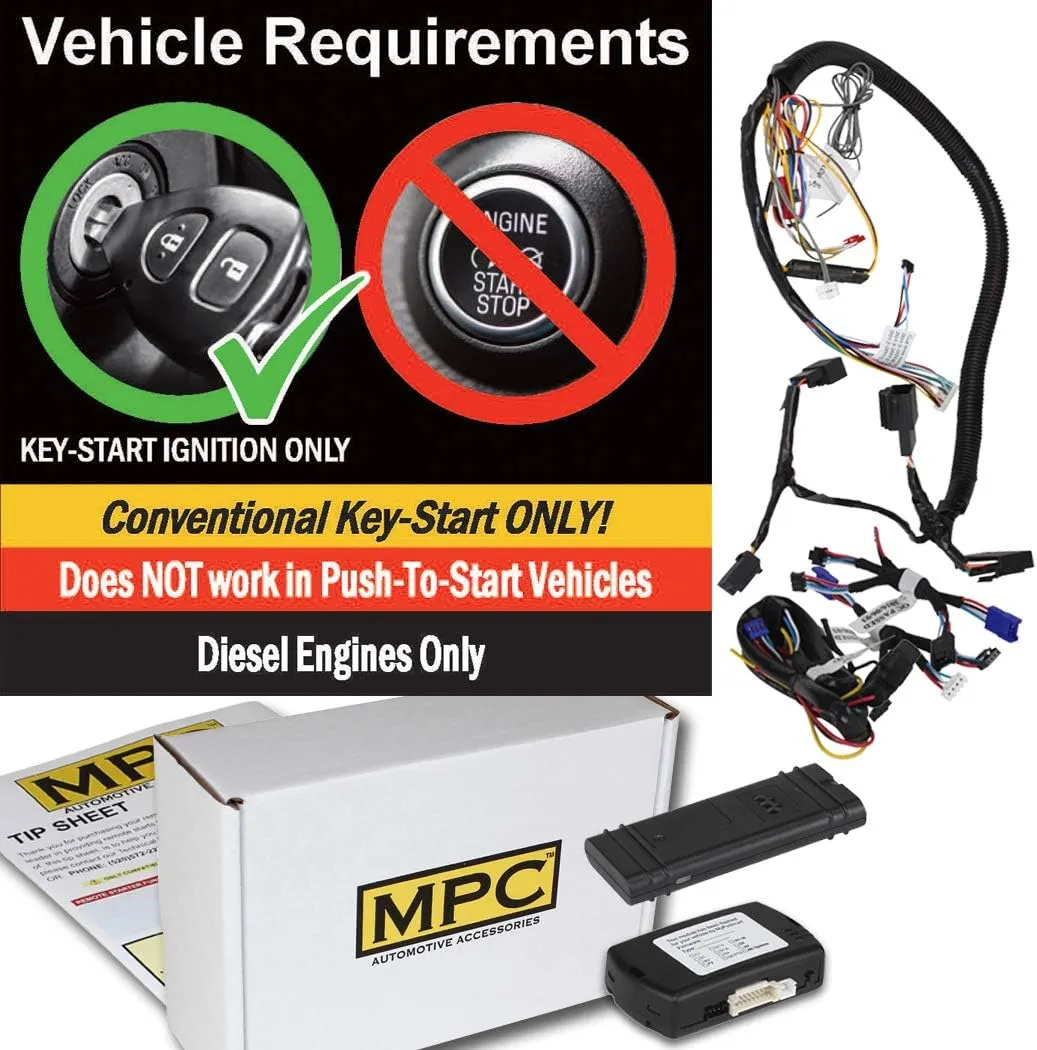 MPC Plug & Play Smartphone or Factory Remote Activated Start Kit Compatible with 2011-2016 Ford F-450 Diesel Only - w/T-Harness